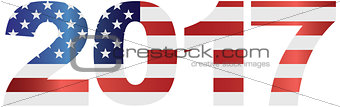 2017 USA Flag Numbers Outline Illustration