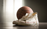 Shoes and basketball
