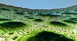 Moon surface or alien planet with craters 3d rendering