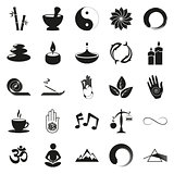Yoga Icons Set for Spa Center. Vector