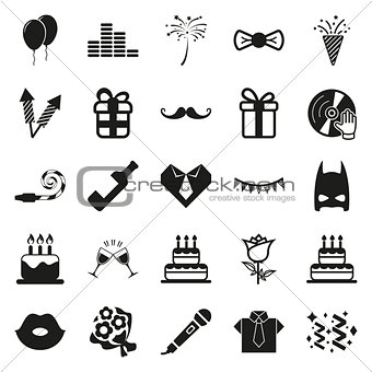 simple black Party and Celebration icon set