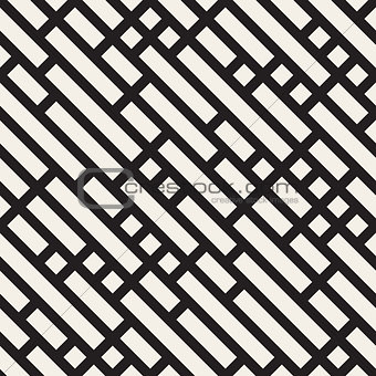 Vector Seamless Black And White Diagonal Lines Pattern