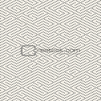 Vector Seamless Black and White Dotted Lines Maze Pattern