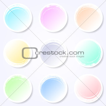 Pastel brush strokes circle buttons