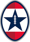 American Football Ball Star Stripes Retro