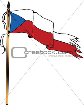 Flag Czech Republic Torn Ripped Retro