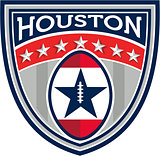 American Football Houston Stars Stripes Crest Retro