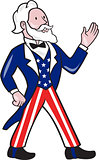 American Uncle Sam Waving Hand Cartoon