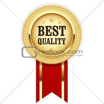 Golden medal Best Quality with red ribbon 