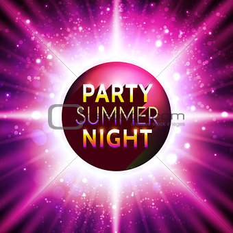 Vector flyer template for summer night party 