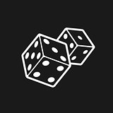 Two dices isolated on black background