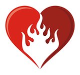 Flame heart icon
