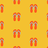 Slippers, seamless pattern on yellow background