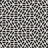 Vector Seamless Black and White Irregular Hexagonal Grid Pattern