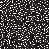 Vector Seamless Black and White Memphis Lines And Circles Jumble Pattern