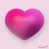 Vector Pink Shaded Heart Symbol Illustration