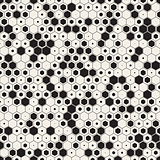 Vector Seamless Black and White Random Hexagons Honeycomb Pattern