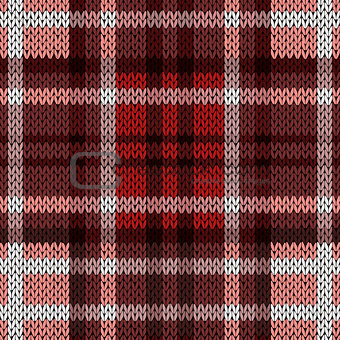 Seamless knitted pattern in red and brown hues