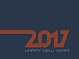 Happy new year 2017  background in blue and orange