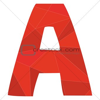 A red alphabet vector letter isolated on white background