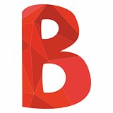 B red alphabet vector letter isolated on white background