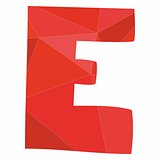 E red alphabet vector letter isolated on white background