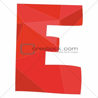 E red alphabet vector letter isolated on white background