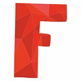 F red alphabet vector letter isolated on white background