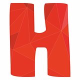 H red alphabet vector letter isolated on white background