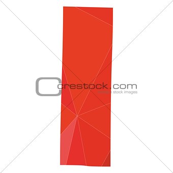 I red alphabet vector letter isolated on white background