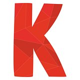 K red alphabet vector letter isolated on white background