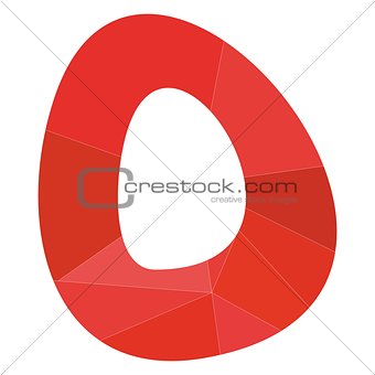 O red alphabet vector letter isolated on white background
