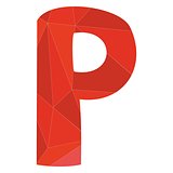 P red alphabet vector letter isolated on white background