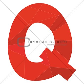 Q red alphabet vector letter isolated on white background