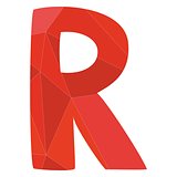 R red alphabet vector letter isolated on white background