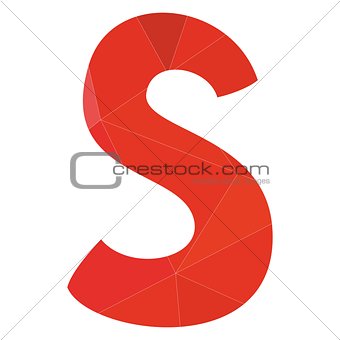 S red alphabet vector letter isolated on white background