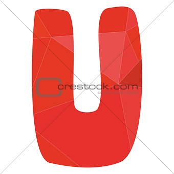 U red alphabet vector letter isolated on white background