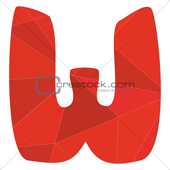 W red alphabet vector letter isolated on white background