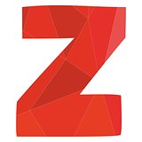 Z red alphabet vector letter isolated on white background
