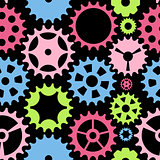 Machine Gear Wheel Cogwheel Seamless Pattern Background. Vector 