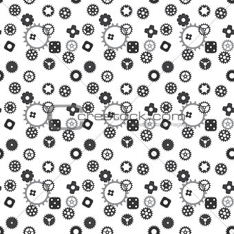 Machine Gear Wheel Cogwheel seamless pattern. Vector illustratio