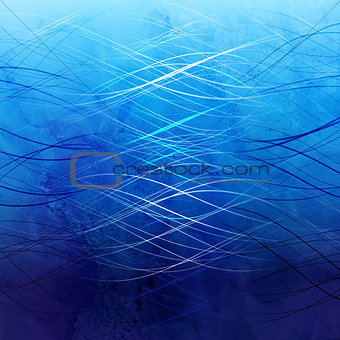Abstract blue background with wavy glowing lines