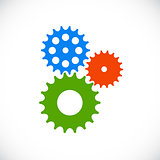 Flat Gear Icon. Cooperation and Teamwork Concept. Vector Illustr
