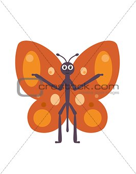 Funny butterfly character