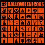 Halloween holiday graphic template. Flat icons