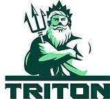 Triton Arms Crossed Trident Front Retro