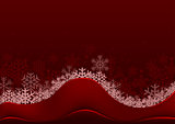 Red Christmas Greeting with Snowflakes