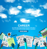 Career in Business concept  with Doodle design style
