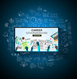 Career in Business concept  with Doodle design style
