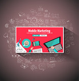 Mobile Marketing concept with Doodle design style